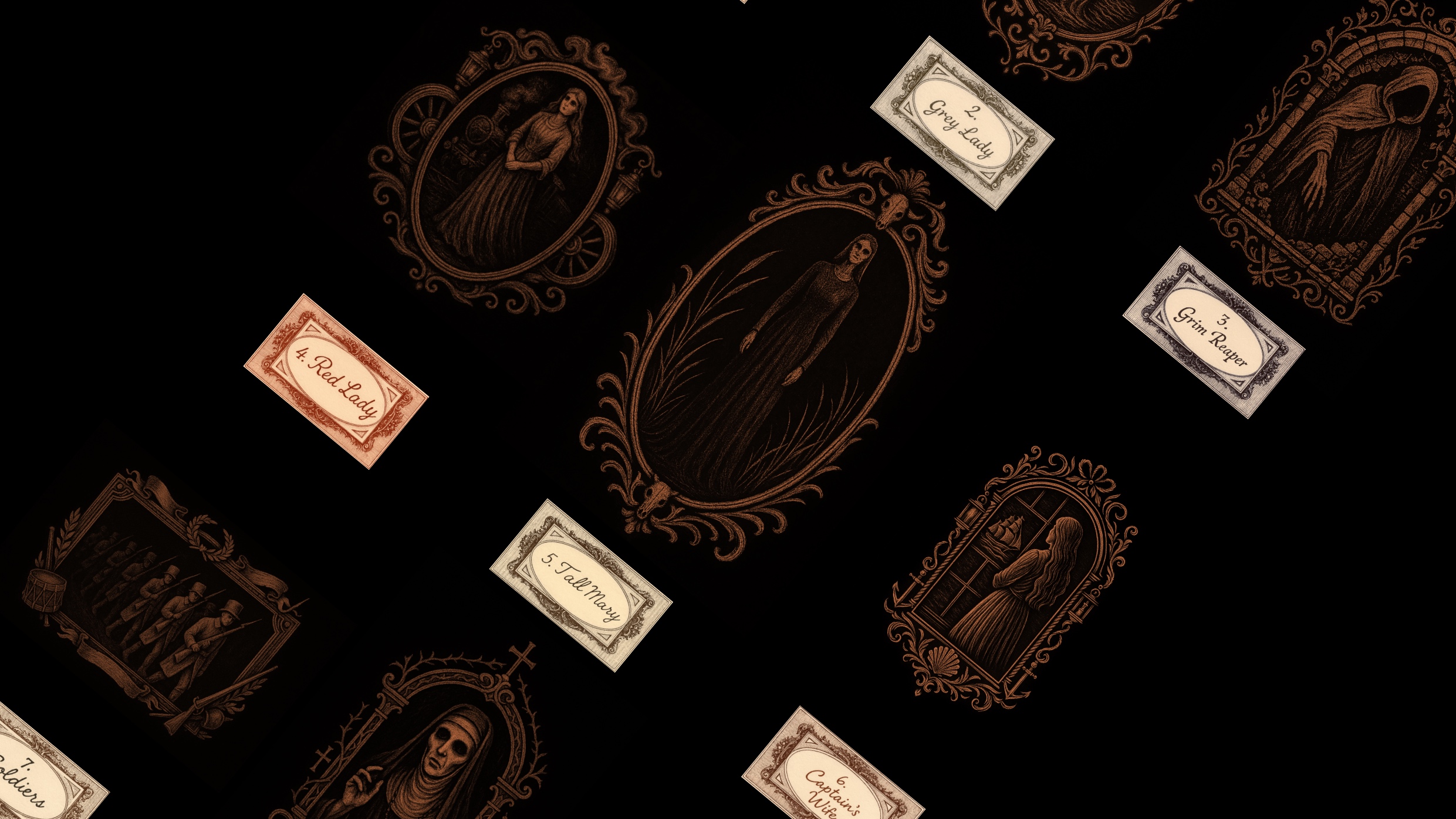 Character illustrations developed for the Neston Ghost Walk